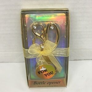 80th birthday anniversary celebration party bottle opener gold tone rhinestones